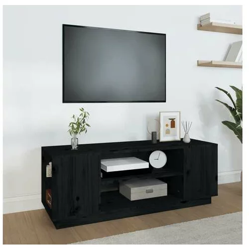  TV omarica črn 110x35x40,5 cm trdna borovina