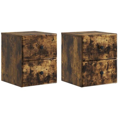  Stenski nočni omarici 2 pcs Dimljen hrast 34,5 x 33 x 40 cm, (5000233389) Cene