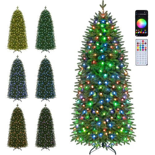 Costway Umetno božično drevo z LED-osvetlitvijo, 190 cm, (5000497704) Cene