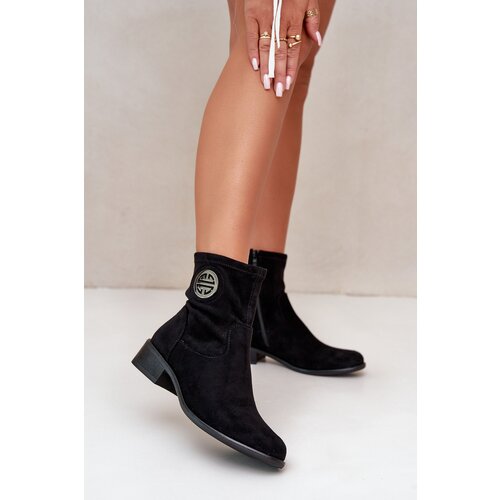 Boto Women's Ankle Boots with Flat Heel and Zip Beige Loratie Cene