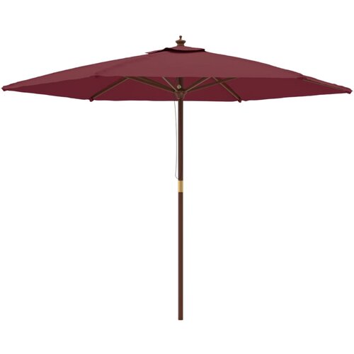  Vrtni suncobran s drvenim stupom bordo 299x240 cm Slike