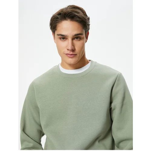 Koton Crew Neck Sweatshirt Long Sleeve Raised