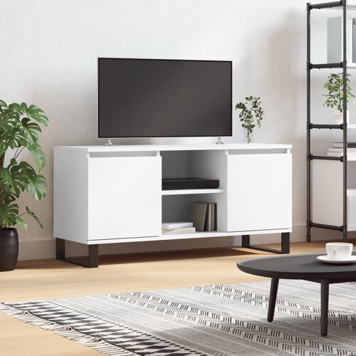 VidaXL TV omarica bela 104x35x50 cm inženirski les Slike