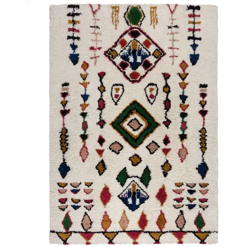 Flair Rugs Kremno bela ročno tkana volnena preproga 120x170 cm Moroccan Fes –