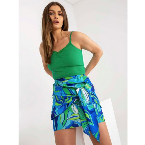 Fashion Hunters Blue and green mini pencil skirt with RUE PARIS binding Cene
