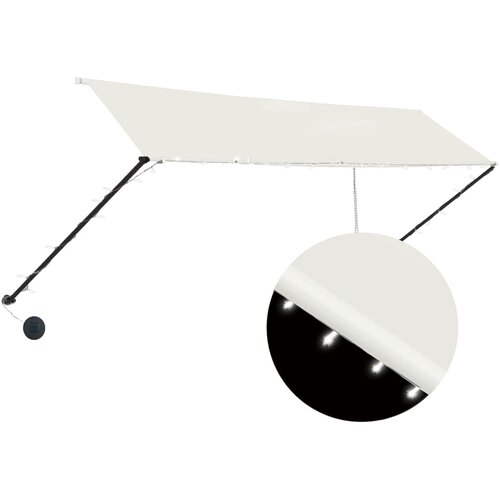 Maison Chic Zložljiva tenda - Senčniki z LED lučmi 350x150 cm krem, (22038300) Slike