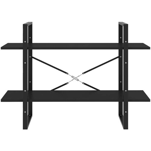VidaXL Knjižna omara 2-nadstropna črna 100x30x70 cm iverna plo&amp;scaron;ča Slike