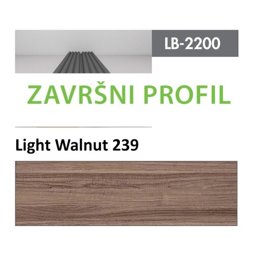 AGT profil Zidni MDF Završni LB-2200-B Light Walnut (239) 2800x100x18mm ( 026-118 ) Cene
