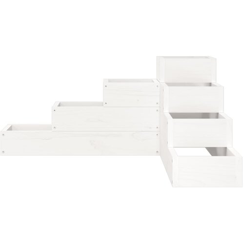  Vrtna sadilica s 4 razine 80,5 x 79 x 36 cm bijela od borovine Slike