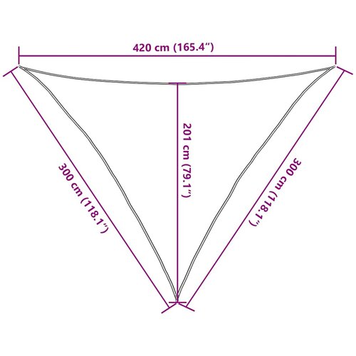  Jedro za za&amp;scaron;titu od sunca 160 g/m&amp;sup2; Trokutasto pijesak 3x3x4,2 m HDPE Slike