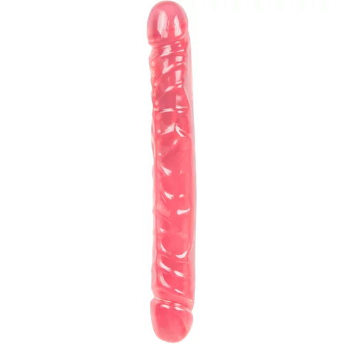 Crystal Jellies Dvojni dildo Jr. Veined Double Header – 30 cm, roza