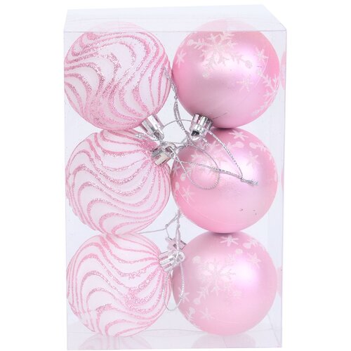  novogodišnje kugle 8cm set 6/1/ roze Cene