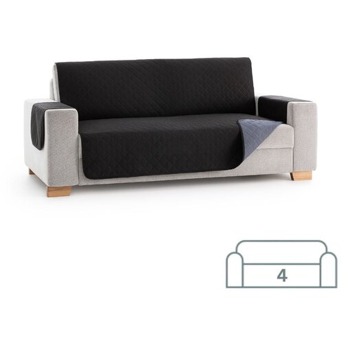 SOFA Dvostransko pregrinjalo za kavč - &amp;scaron;tirised 200x200 cm črna / temno siva EU kvaliteta Slike