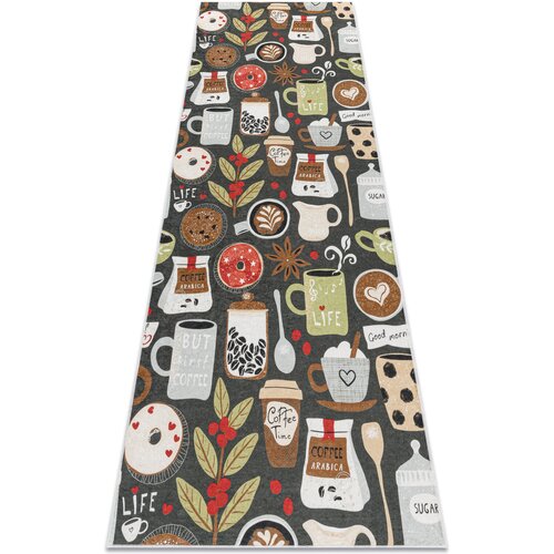 RugsX Preproge ANDRE 1297 pralna preproga Skodelica, kava, kuhinj 80x200 cm Kostanjeva Cene