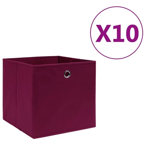  Škatle 10 kosov netkano blago 28x28x28 cm temno rdeče
