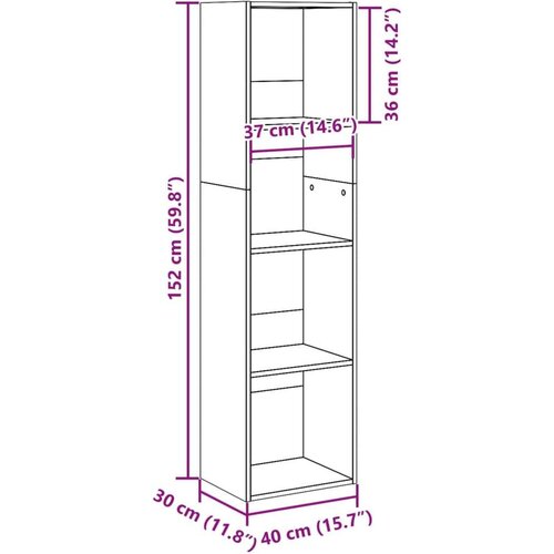 VidaXL Knjižna omara starinski les 40x30x152 cm inženirski les Slike