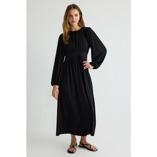 Trendyol Black Waist Detailed Knitted Dress Slike