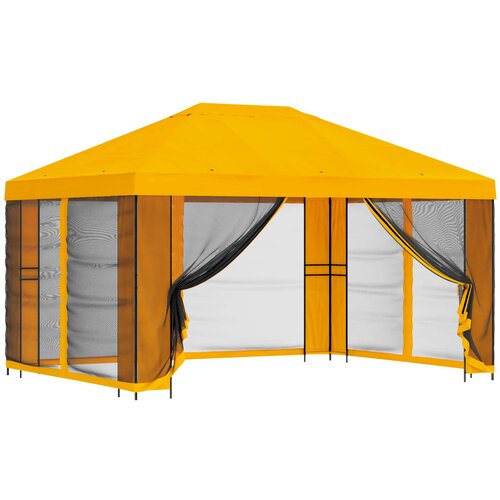 vidaXL Vrtni gazebo s stranskimi stenami 4 &times; 3 m Rumena, (5000218805) Cene