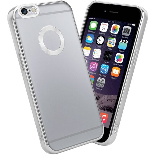 Cadorabo Ohišje, združljiv z Apple v prozorni - srebrni - zaščitni pokrov, narejen iz fleksibilnega silikona TPU s kromiranjem, (20593195) Cene