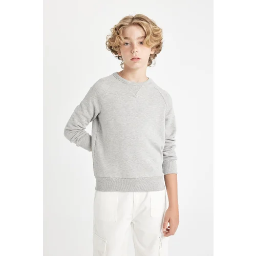 Defacto Boy's Crew Neck Gray School Sweatshirt