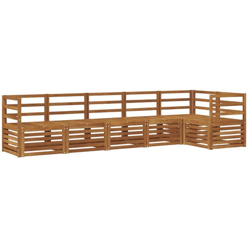  Set vanjskih sofa 6 kom. Prirodna Poliester Bijela 306 x 128,5 x 73 cm Slike