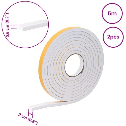  Samoljepljiva pjenasta traka 2 pcs Bijela 20mm x 5m CR pjena Slike