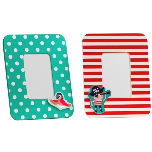 Premier Housewares Crveni/tirkizni drveni okviri u setu 2 kom 18x23 cm Pirate – Cijene