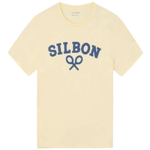 Silbon Majice s kratkimi rokavi SS261010404234 Rumena Cene