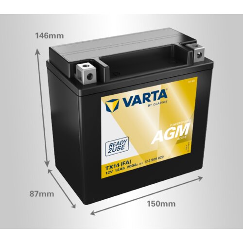Varta akumulator powersports agm active YTX14-4, 12V, 12Ah, l+ Slike