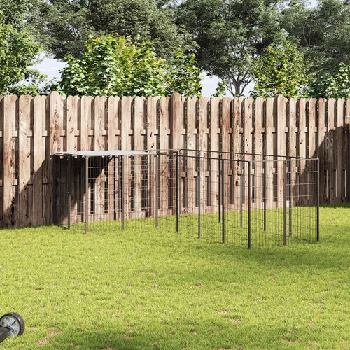  Kavez za pse crni 4,84 m² čelični Cene