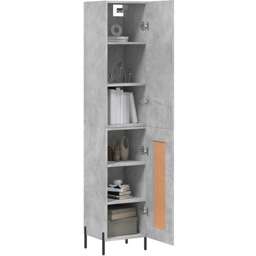  Visoka komoda siva betona 34,5x34x180 cm od konstruiranog drva Slike