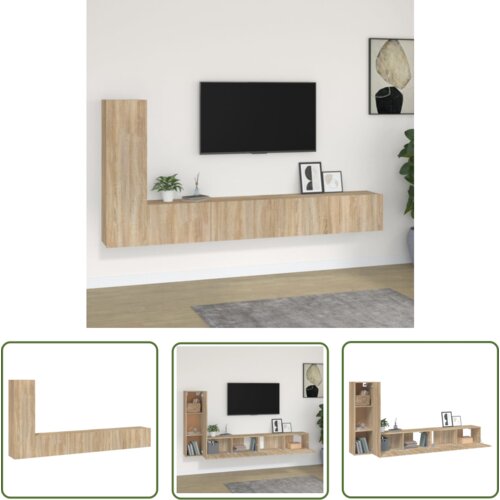 The Living Store Komplet TV omaric 3-delni sonoma hrast inženirski les - Komplet TV Omaric, (21738352) Cene