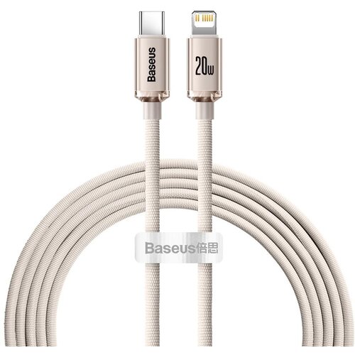Baseus usb kabal crystal shine usb-c na lightning 2m 20W roze Slike