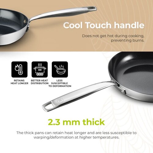 BE Living Tava Essential Black 24 cm troslojni nehrđajući čelik Slike