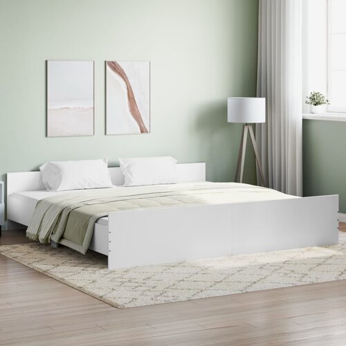 VidaXL Okvir kreveta s uzglavljem i podnožjem bijeli 180 x 200 cm Slike
