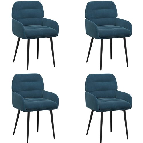 vidaXL Jedilni stoli 4 pcs Žamet Modra 59 x 59,5 x 90 cm, (5000296905) Cene