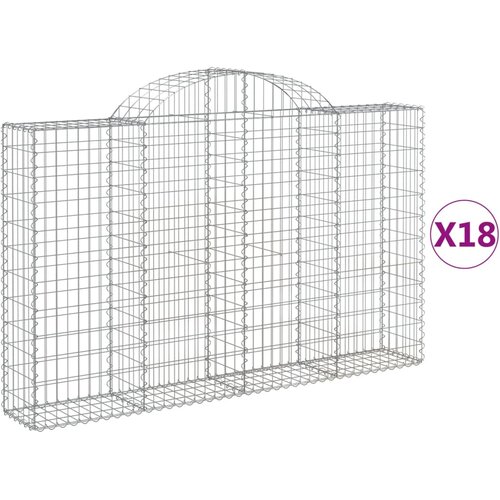  Lučne gabionske ko&amp;scaron;are 18kom 200x30x120/140cm pocinčano željezo Slike