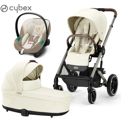 Cybex Gold® dječja kolica 3u1 balios™ s lux seashell beige (taupe frame) + aton™ s2 seashell beige