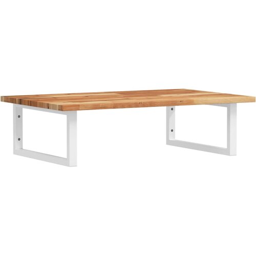  Zidna polica za umivaonik od čelika i masivnog bagremovog drva Smeđa 60 x 50 x 2 cm Slike