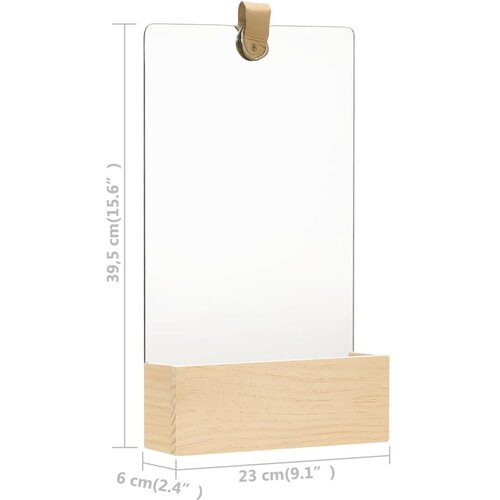  322802 Wall Mirror Solid Pinewood 23x39,5 cm Slike