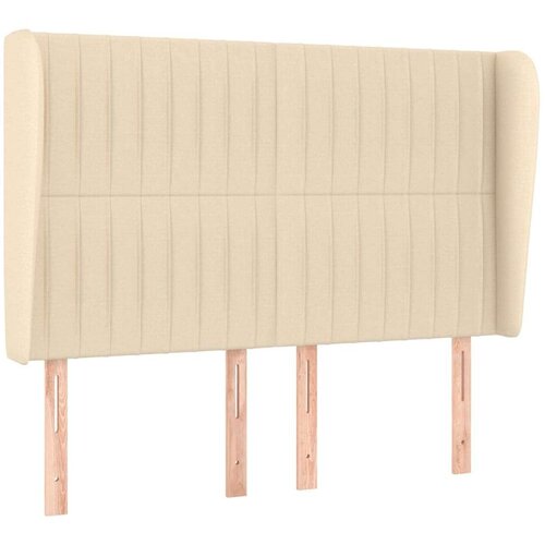  Uzglavlje s u&amp;scaron;ima krem 147x23x118/128 cm od tkanine Slike