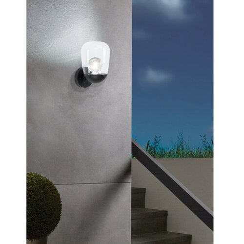 Eglo donatori spoljna zidna lampa/1, e27, 60w, ip44, aluminij/staklo/crna Slike