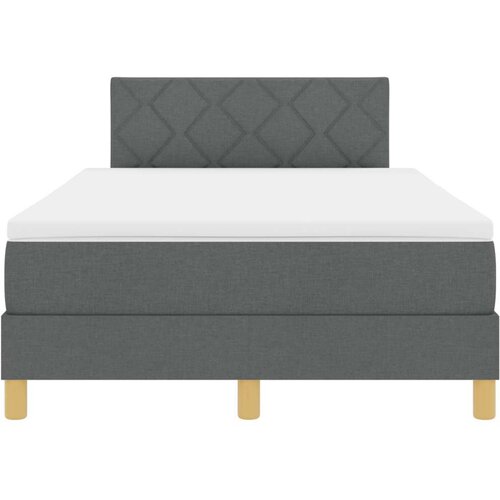 VidaXL Krevet s opružnom kutijom s madracem Tamno siva 120x190 cm Tkanina Slike