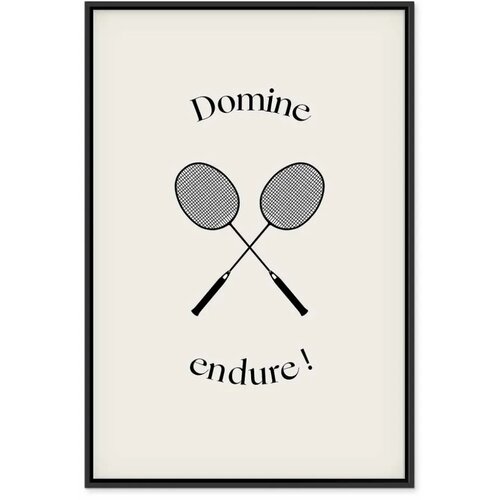  Slika - Black Badminton Rackets 80x120 U crnom drvenom okviru Slike