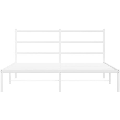 Metalni okvir za krevet s uzglavljem bijeli 160x200 cm Slike