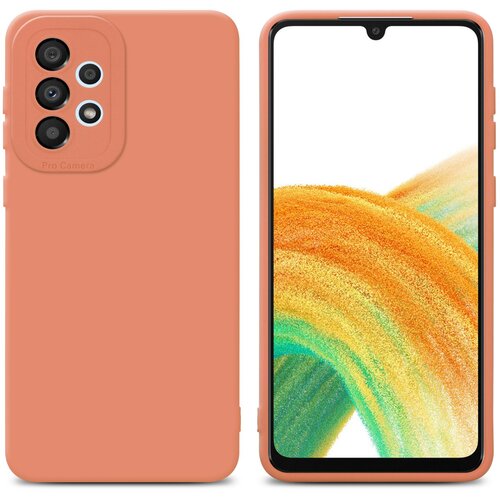 Cadorabo Ohi&scaron;je, združljiv s Samsungom v tekočini svetlo oranžni pokrov - za&scaron;čitni pokrov iz fleksibilnega silikona TPU, (20617597) Cene