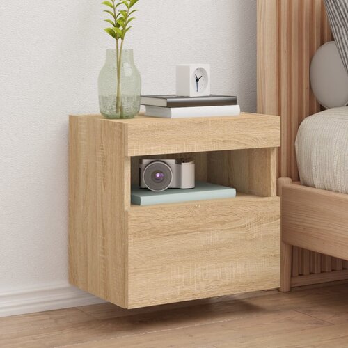  The Living Store Stenske TV omarice z LED 2 kosa sonoma hrast 40x30x40 cm - TV Stenska Omarica, (21499199) Slike