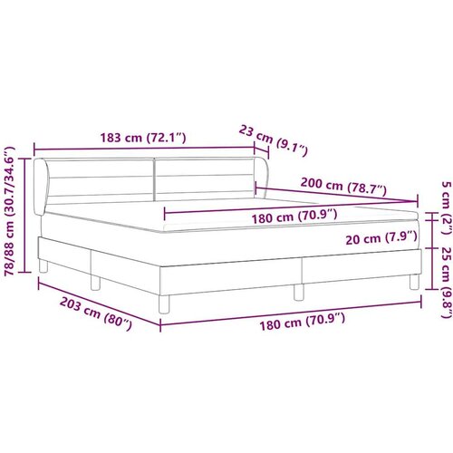 Box spring krevet s madracem Plava 180 x 200 cm tkanina Slike