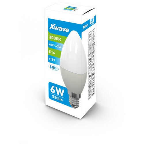  Xwave E14 6W SL-B-C6-3K-C LED Sijalica 3000K,185-265V,220V,520Lm,Toplo Bela Cene