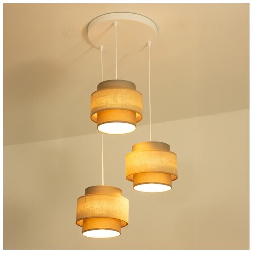  Brilagi - Visilica na sajli RESNA 3xE27/60W/230V, prečnik 45 cm, braon/bež Cene